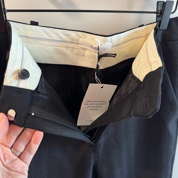 NWT CO Women’s Black Italian Wool Straight Leg Trousers Size 6 - Picture 4 of 6